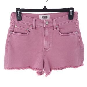 Pink Womens Size 6 Denim Raw Hem Shorts